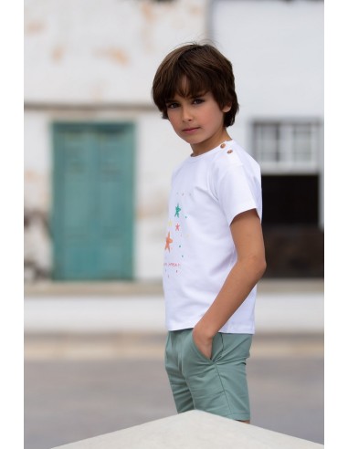 CAMISETA NIÑO ESTRELLAS DE MAR. KID'S CHOCOLATE.VERANO 23.