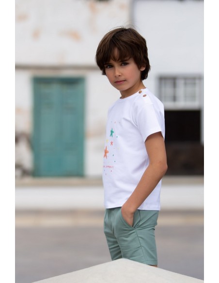 CAMISETA NIÑO ESTRELLAS DE MAR. KID'S CHOCOLATE.VERANO 23.