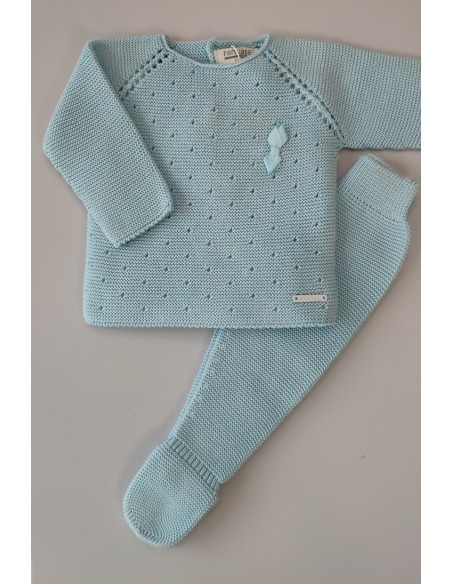 CONJUNTO PRIMERA PUESTA VICHY UNISEX DE PANGASA BABY, VERDE AGUA. VERANO 23.