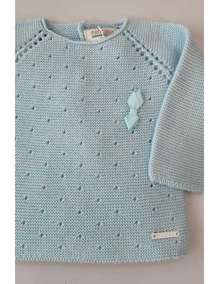 CONJUNTO PRIMERA PUESTA VICHY UNISEX DE PANGASA BABY, VERDE AGUA. VERANO 23.