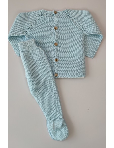 CONJUNTO PRIMERA PUESTA VICHY UNISEX DE PANGASA BABY, VERDE AGUA. VERANO 23.