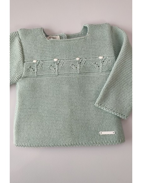 CONJUNTO PRIMERA PUESTA UNISEX LUNARES DE PANGASA BABY, VERDE MINT. VERANO 23.