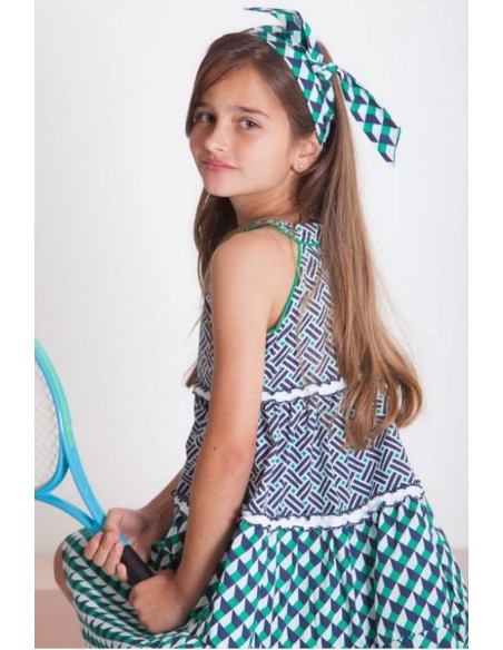VESTIDO VERDE MIDI, VELERO. VERANO 23.