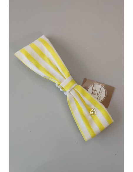 TURBANTE NUDO COLECCIÓN LEMON, AMARILLO/BLANCO.NOMA FERNÁNDEZ. VERANO 23.