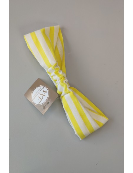 TURBANTE NUDO COLECCIÓN LEMON, AMARILLO/BLANCO.NOMA FERNÁNDEZ. VERANO 23.