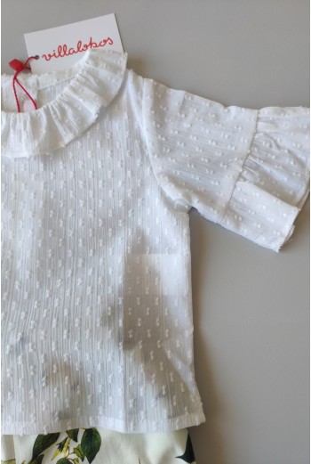 CONJUNTO BEBÉ NIÑA CAMISA Y POLOLO ESTAMPADO BOTÁNICO DE VILLALOBOS. 2