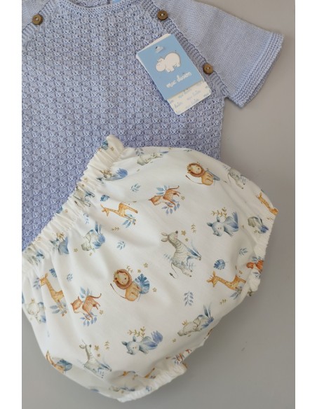 CONJUNTO NIÑO JERSEY Y CULOTTE ESTAMPADO "MADRESELVA", NUBE.VERANO 23.