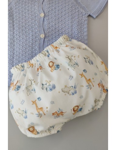 CONJUNTO NIÑO JERSEY Y CULOTTE ESTAMPADO "MADRESELVA", NUBE.VERANO 23.