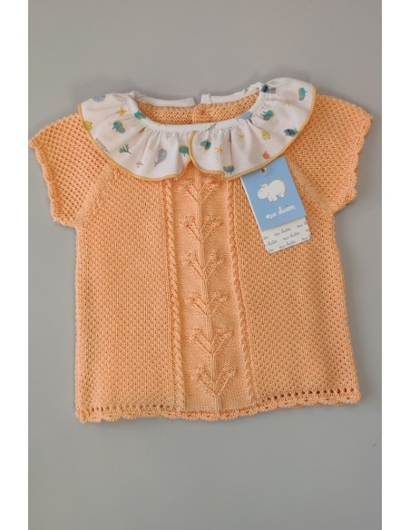 CONJUNTO 2 PIEZAS NIÑA "AZUCENA", MANDARINA. VERANO 23.