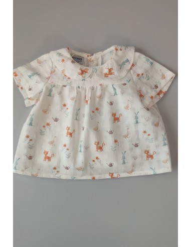BLUSA TIGRE DE PANGASA BABY, MANDARINA. VERANO 23.