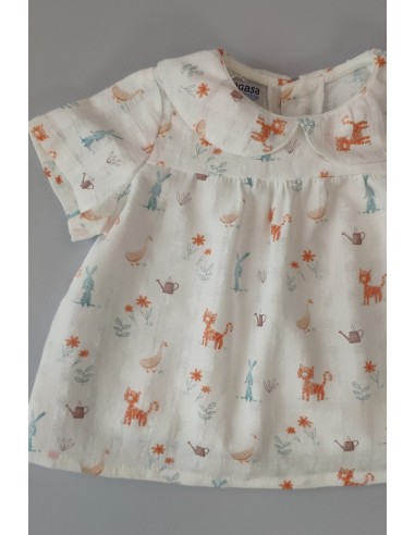 BLUSA TIGRE DE PANGASA BABY, MANDARINA. VERANO 23.