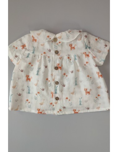 BLUSA TIGRE DE PANGASA BABY, MANDARINA. VERANO 23.