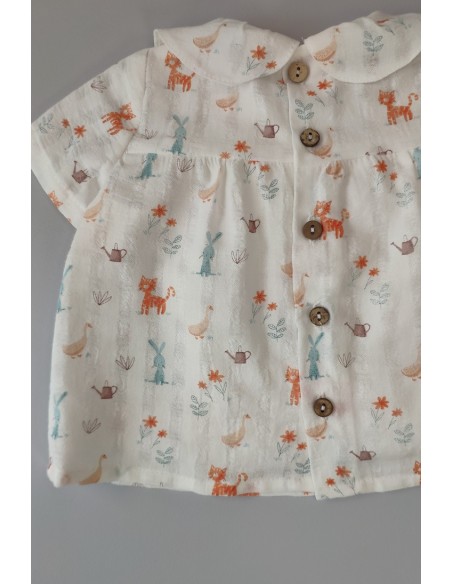BLUSA TIGRE DE PANGASA BABY, MANDARINA. VERANO 23.