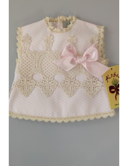 CONJUNTO NIÑA PIQUÉ 2 PIEZAS, ROSA BEBÉ. VERANO.