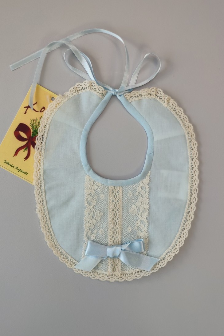 BABERO BATISTA UNISEX, CELESTE/CRUDO. VERANO.