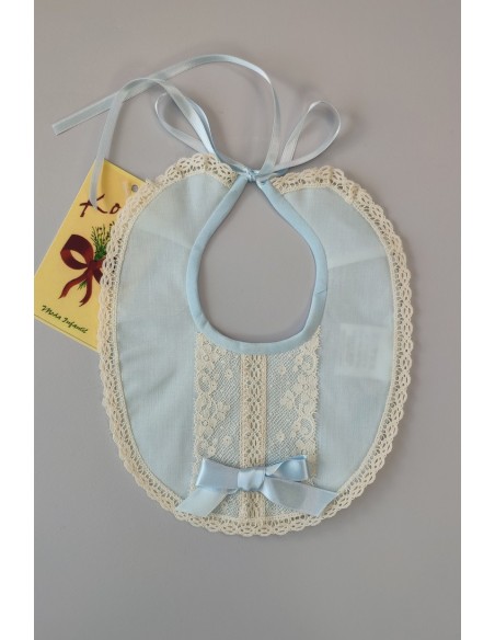 BABERO BATISTA UNISEX, CELESTE/CRUDO. VERANO.