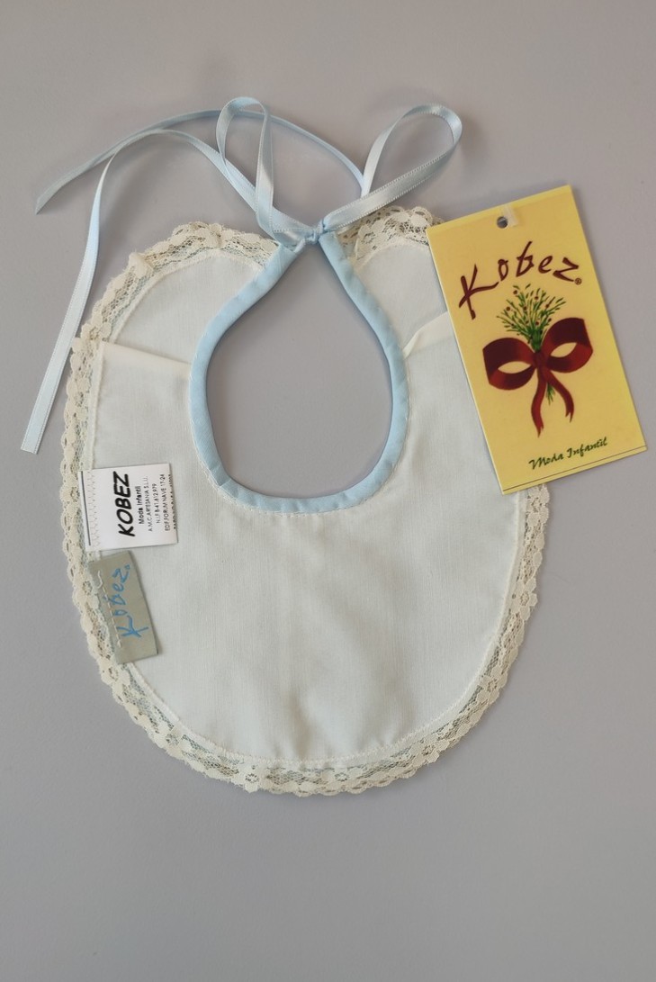 BABERO BATISTA UNISEX, CELESTE/CRUDO. VERANO.