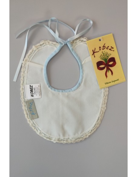 BABERO BATISTA UNISEX, CELESTE/CRUDO. VERANO.