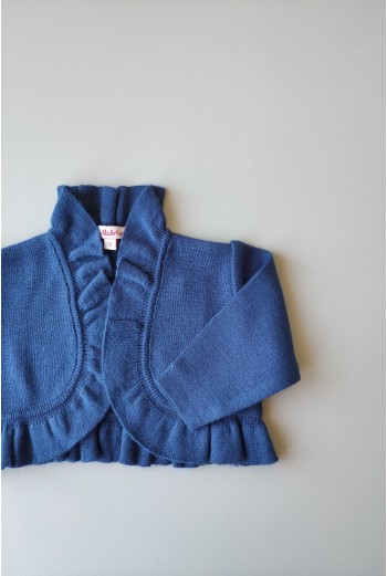 CHAQUETA BOLERO DE PUNTO AZUL FRANCIA DE VILLALOBOS. 2