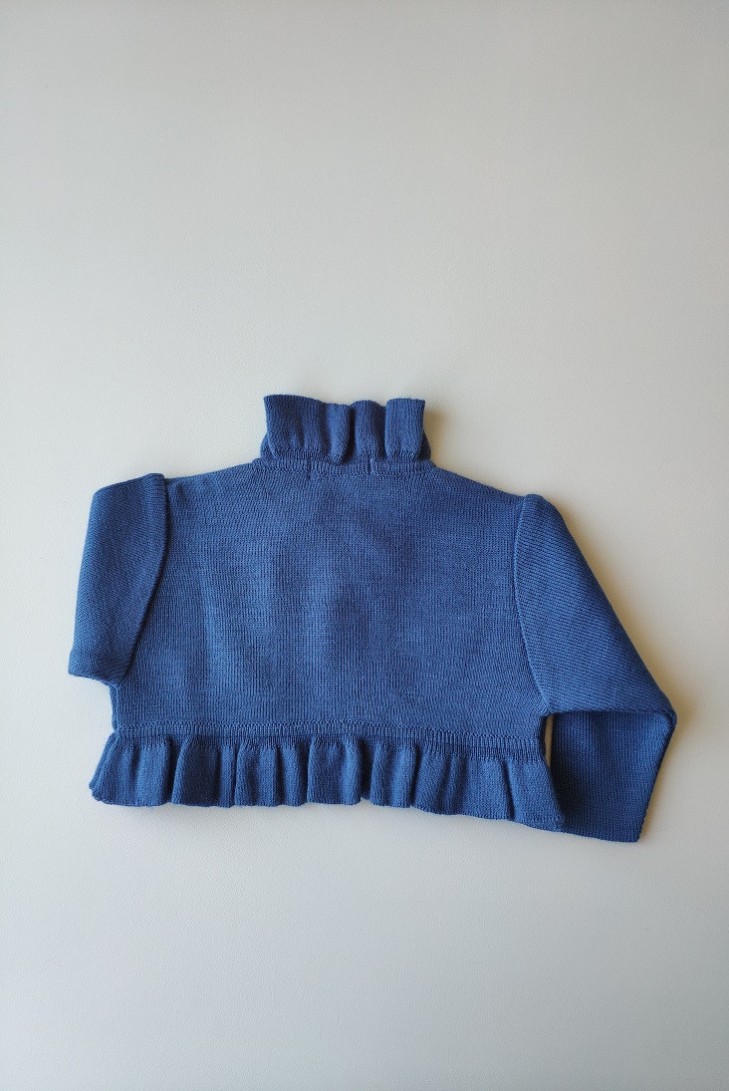 CHAQUETA BOLERO DE PUNTO AZUL FRANCIA DE VILLALOBOS.