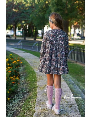 VESTIDO COLECCIÓN CATE, FLORES ROSA.NOMA FERNÁNDEZ. INVIERNO 23.