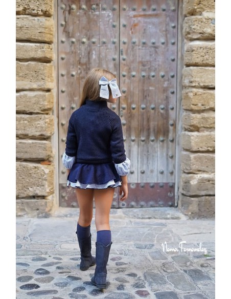 JERSEY NIÑA LARGO COLECCIÓN ANGELINA, AZUL MARINO.NOMA FERNÁNDEZ. INVIERNO 23.