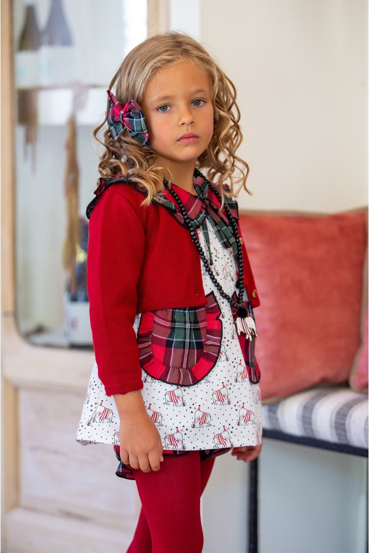 CHAQUETA BOLERO GUINDA ELEFANTE, C. CIRCO.KID'S CHOCOLATE. INVIERNO 23.