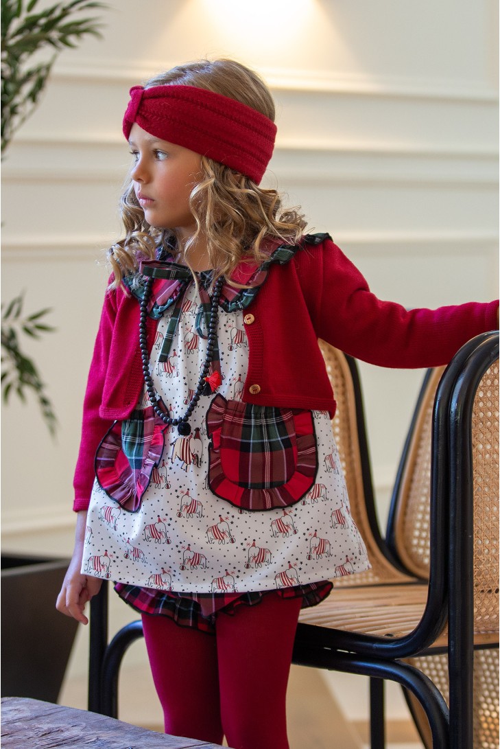 CHAQUETA BOLERO GUINDA ELEFANTE, C. CIRCO.KID'S CHOCOLATE. INVIERNO 23.