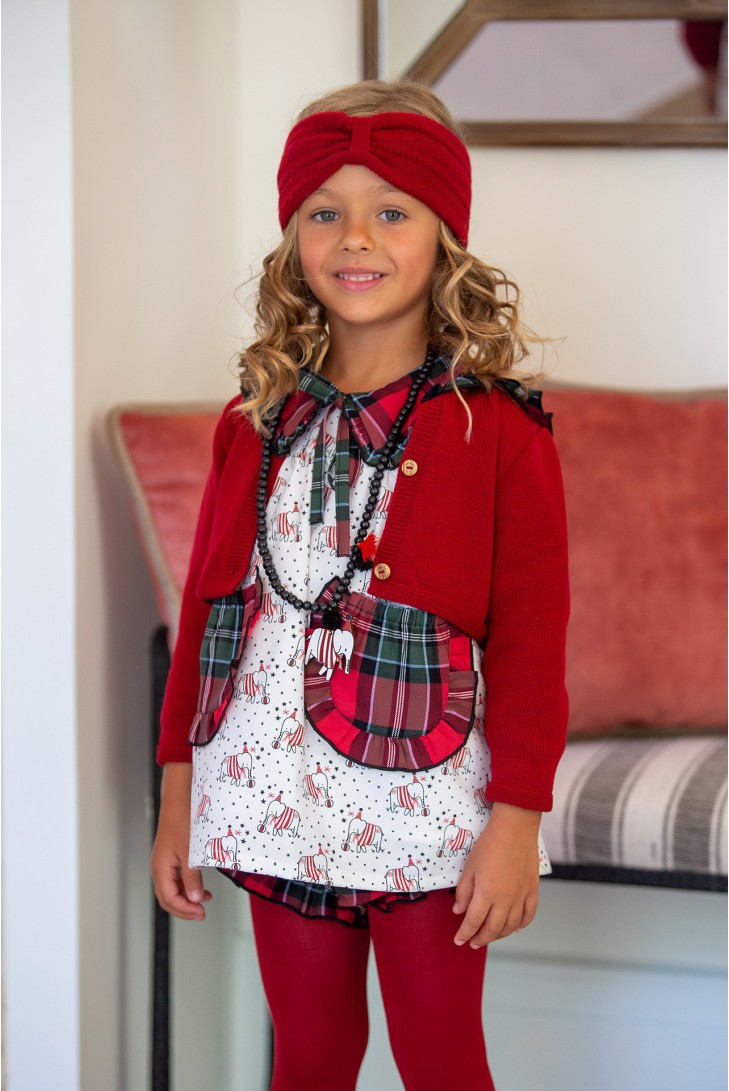 CHAQUETA BOLERO GUINDA ELEFANTE, C. CIRCO.KID'S CHOCOLATE. INVIERNO 23.