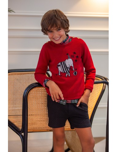 JERSEY GUINDA ELEFANTES, C. CIRCO. KID'S CHOCOLATE.INVIERNO 23.