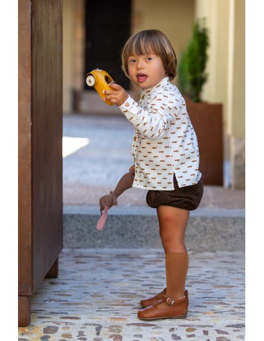 CAMISA AVIONETAS NIÑO,C.MARIPOSAS. KIDS CHOCOLATE.INVIERNO 23.