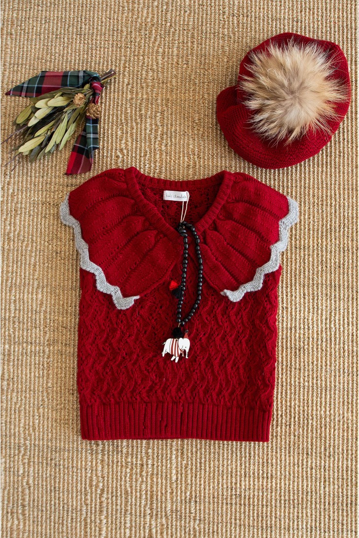 CHALECO MAMI PUNTO GUINDA, C. CIRCO. KID'S CHOCOLATE.INVIERNO 23.